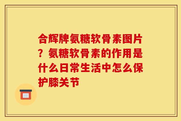 合辉牌氨糖软骨素图片？氨糖软骨素的作用是什么日常生活中怎么保护膝关节