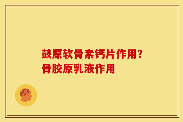 鼓原软骨素钙片作用？骨胶原乳液作用