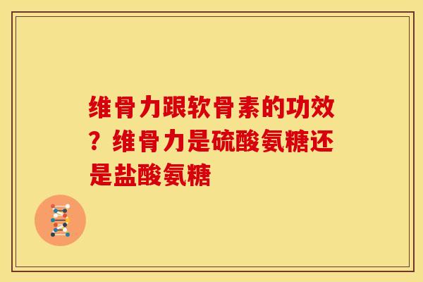 维骨力跟软骨素的功效？维骨力是硫酸氨糖还是盐酸氨糖