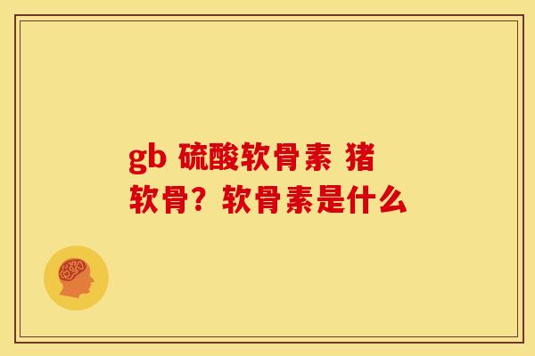 gb 硫酸软骨素 猪软骨？软骨素是什么