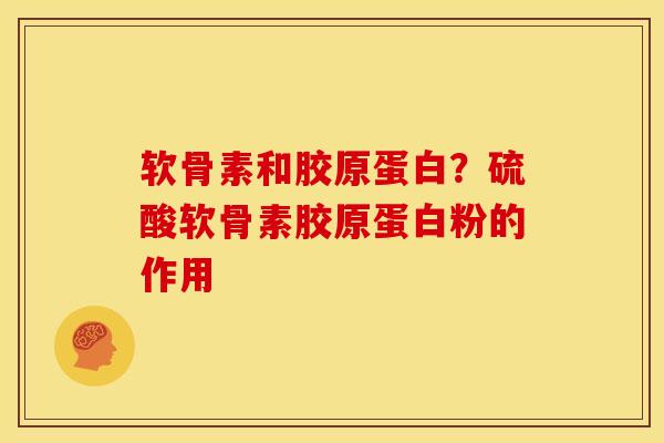 软骨素和胶原蛋白？硫酸软骨素胶原蛋白粉的作用