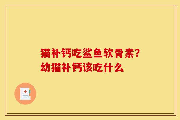 猫补钙吃鲨鱼软骨素？幼猫补钙该吃什么
