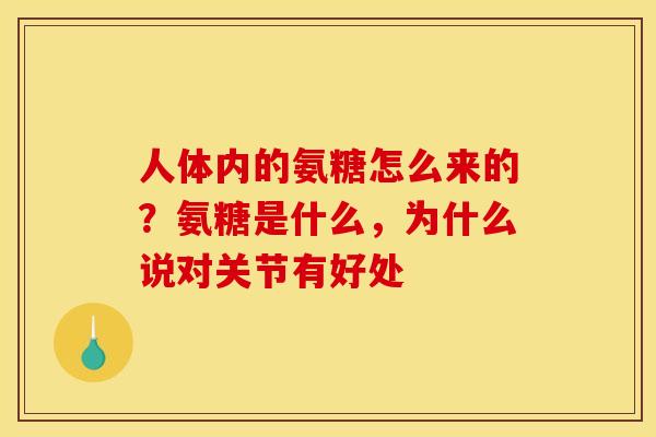 人体内的氨糖怎么来的？氨糖是什么，为什么说对关节有好处