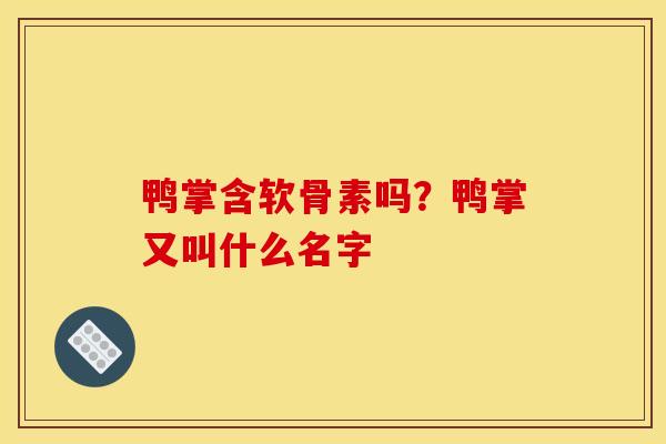 鸭掌含软骨素吗？鸭掌又叫什么名字