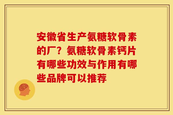 安徽省生产氨糖软骨素的厂？氨糖软骨素钙片有哪些功效与作用有哪些品牌可以推荐