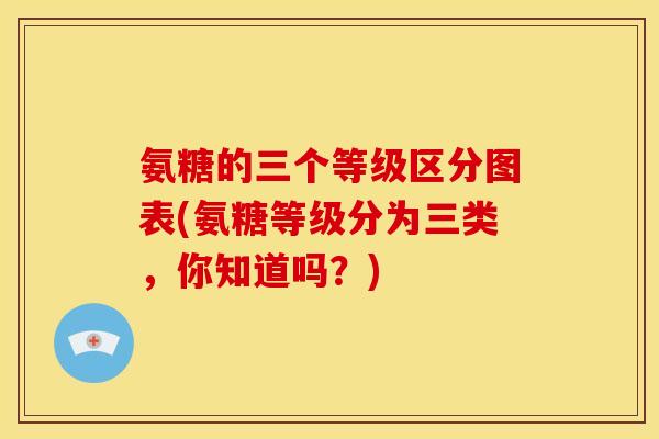 氨糖的三个等级区分图表(氨糖等级分为三类，你知道吗？)