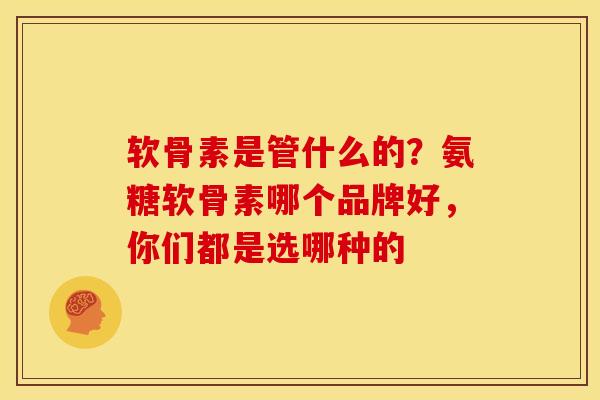 软骨素是管什么的？氨糖软骨素哪个品牌好，你们都是选哪种的