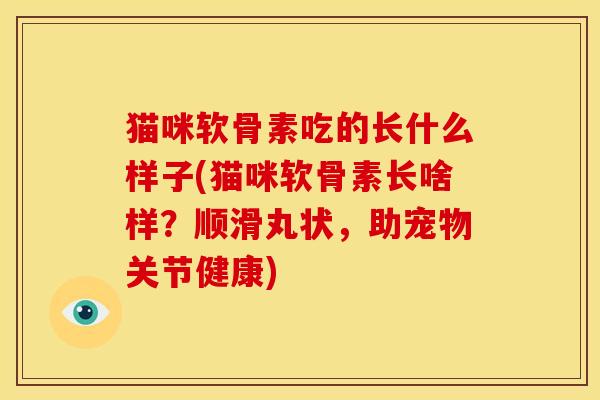 猫咪软骨素吃的长什么样子(猫咪软骨素长啥样？顺滑丸状，助宠物关节健康)