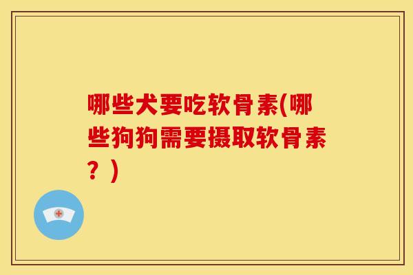 哪些犬要吃软骨素(哪些狗狗需要摄取软骨素？)