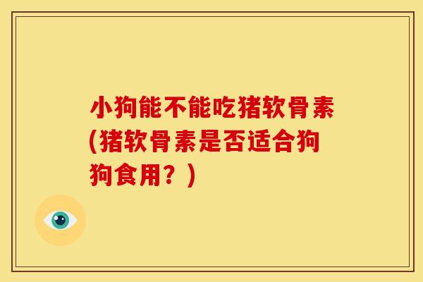 小狗能不能吃猪软骨素(猪软骨素是否适合狗狗食用？)