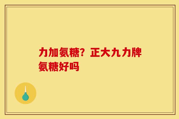 力加氨糖？正大九力牌氨糖好吗