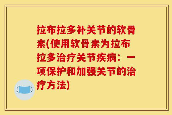 拉布拉多补关节的软骨素(使用软骨素为拉布拉多治疗关节疾病：一项保护和加强关节的治疗方法)