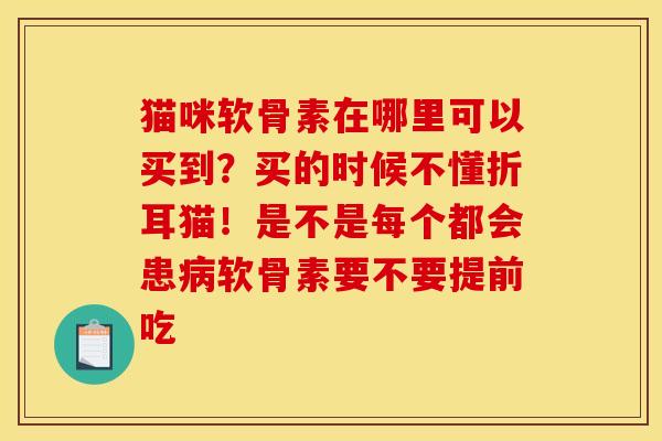 猫咪软骨素在哪里可以买到？买的时候不懂折耳猫！是不是每个都会患病软骨素要不要提前吃
