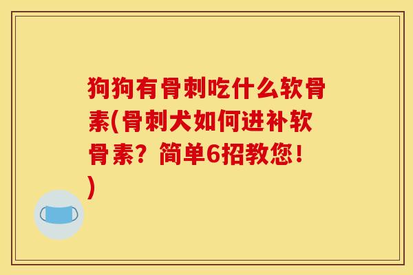 狗狗有骨刺吃什么软骨素(骨刺犬如何进补软骨素？简单6招教您！)