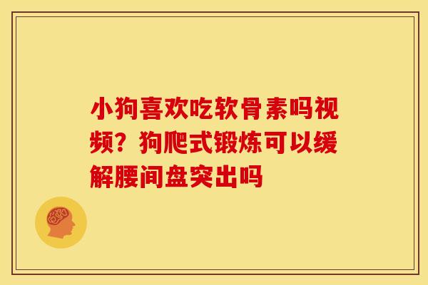 小狗喜欢吃软骨素吗视频？狗爬式锻炼可以缓解腰间盘突出吗