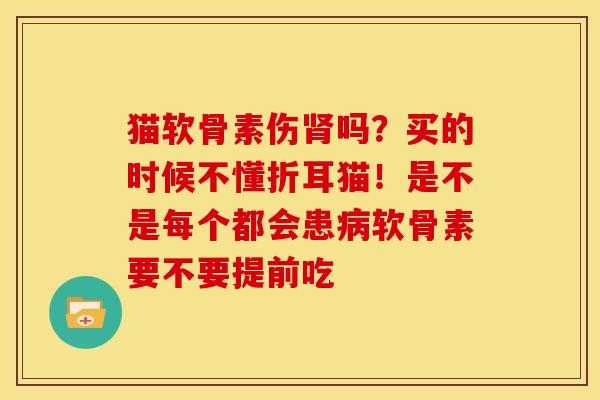猫软骨素伤肾吗？买的时候不懂折耳猫！是不是每个都会患病软骨素要不要提前吃