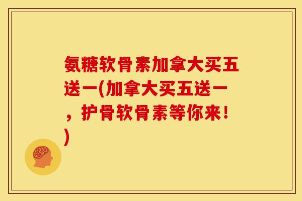 氨糖软骨素加拿大买五送一(加拿大买五送一，护骨软骨素等你来！)