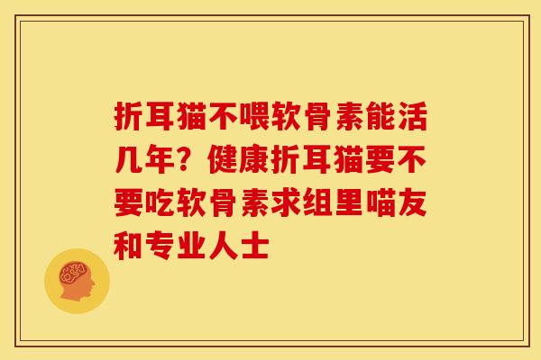 折耳猫不喂软骨素能活几年？健康折耳猫要不要吃软骨素求组里喵友和专业人士