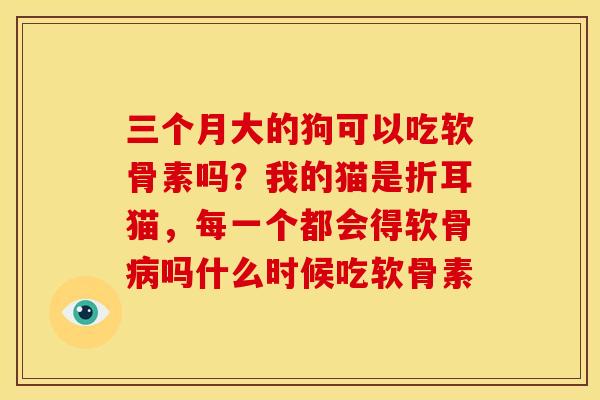 三个月大的狗可以吃软骨素吗？我的猫是折耳猫，每一个都会得软骨病吗什么时候吃软骨素