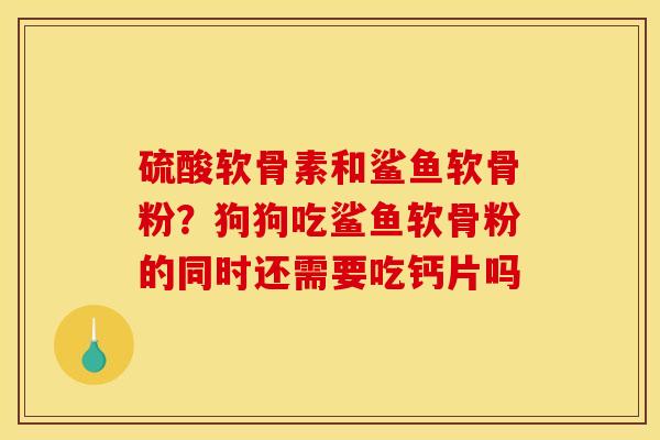 硫酸软骨素和鲨鱼软骨粉？狗狗吃鲨鱼软骨粉的同时还需要吃钙片吗