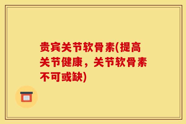 贵宾关节软骨素(提高关节健康，关节软骨素不可或缺)