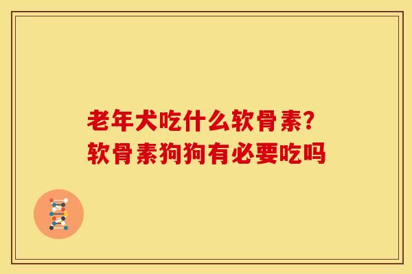 老年犬吃什么软骨素？软骨素狗狗有必要吃吗