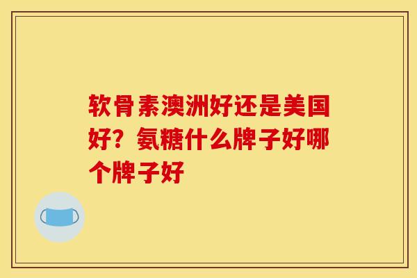 软骨素澳洲好还是美国好？氨糖什么牌子好哪个牌子好