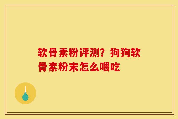 软骨素粉评测？狗狗软骨素粉末怎么喂吃