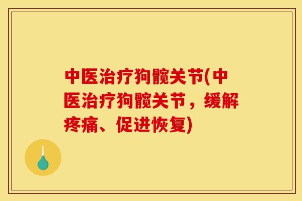 中医治疗狗髋关节(中医治疗狗髋关节，缓解疼痛、促进恢复)