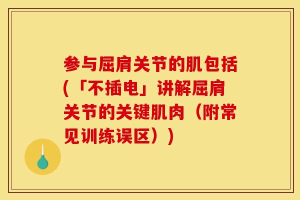 参与屈肩关节的肌包括(「不插电」讲解屈肩关节的关键肌肉（附常见训练误区）)
