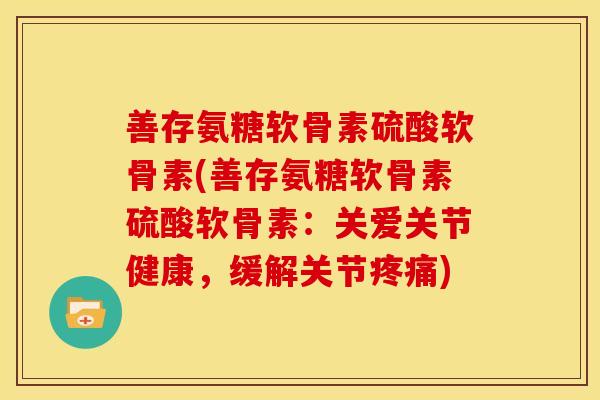 善存氨糖软骨素硫酸软骨素(善存氨糖软骨素硫酸软骨素：关爱关节健康，缓解关节疼痛)