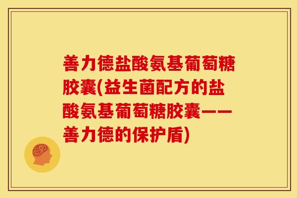 善力德盐酸氨基葡萄糖胶囊(益生菌配方的盐酸氨基葡萄糖胶囊——善力德的保护盾)