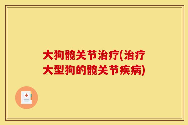 大狗髋关节治疗(治疗大型狗的髋关节疾病)