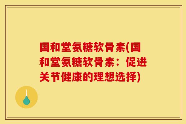 国和堂氨糖软骨素(国和堂氨糖软骨素：促进关节健康的理想选择)