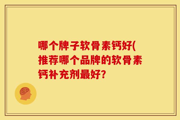 哪个牌子软骨素钙好(推荐哪个品牌的软骨素钙补充剂最好？
