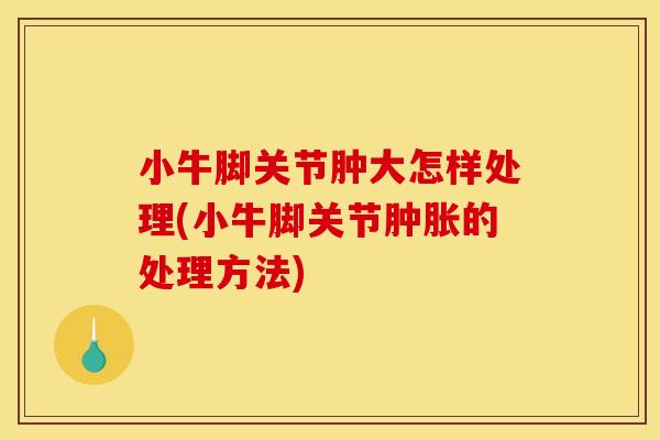 小牛脚关节肿大怎样处理(小牛脚关节肿胀的处理方法)