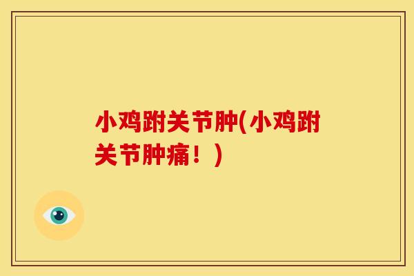 小鸡跗关节肿(小鸡跗关节肿痛！)