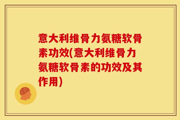 意大利维骨力氨糖软骨素功效(意大利维骨力氨糖软骨素的功效及其作用)