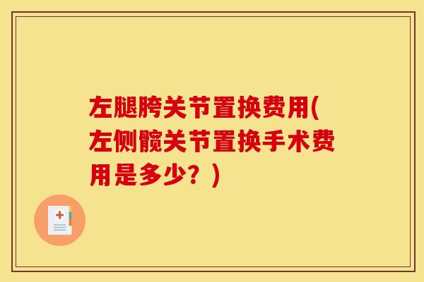 左腿胯关节置换费用(左侧髋关节置换手术费用是多少？)