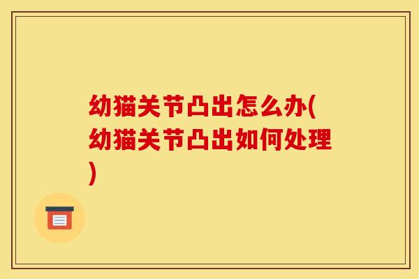 幼猫关节凸出怎么办(幼猫关节凸出如何处理)