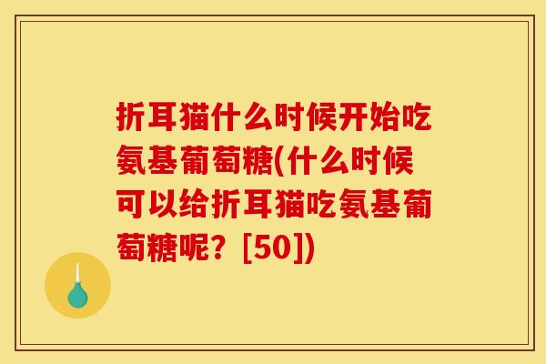 折耳猫什么时候开始吃氨基葡萄糖(什么时候可以给折耳猫吃氨基葡萄糖呢？[50])