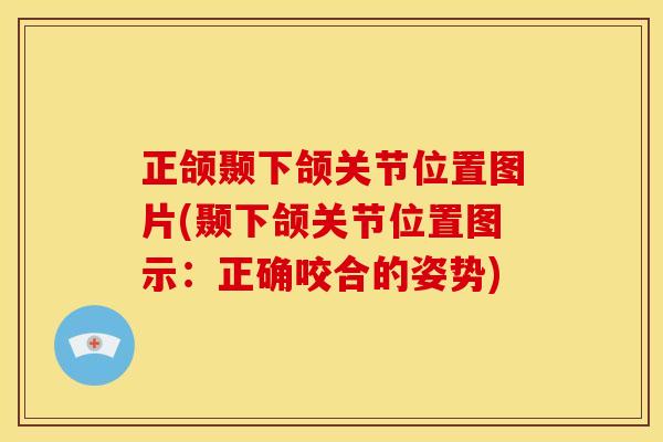 正颌颞下颌关节位置图片(颞下颌关节位置图示：正确咬合的姿势)