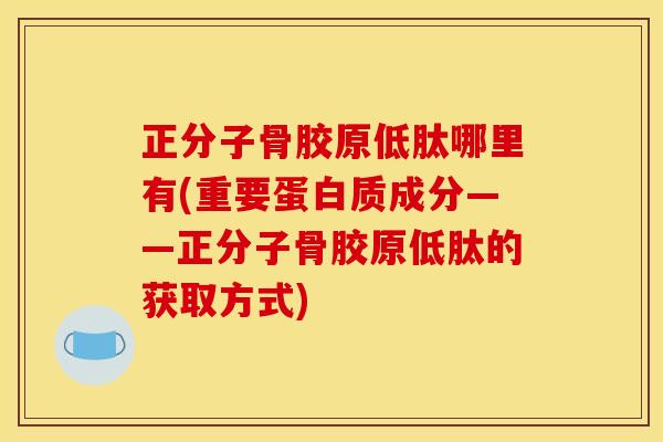 正分子骨胶原低肽哪里有(重要蛋白质成分——正分子骨胶原低肽的获取方式)
