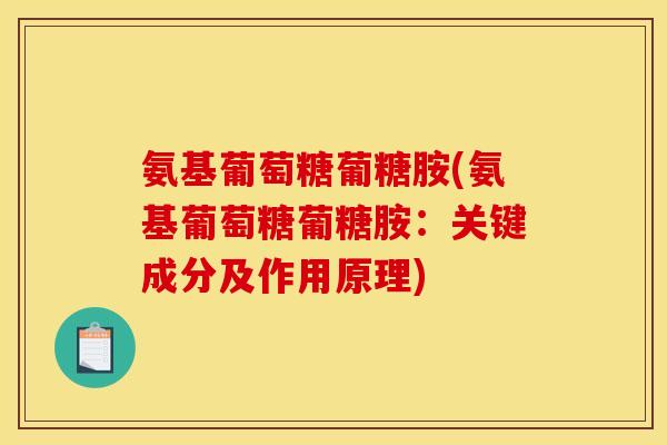 氨基葡萄糖葡糖胺(氨基葡萄糖葡糖胺：关键成分及作用原理)