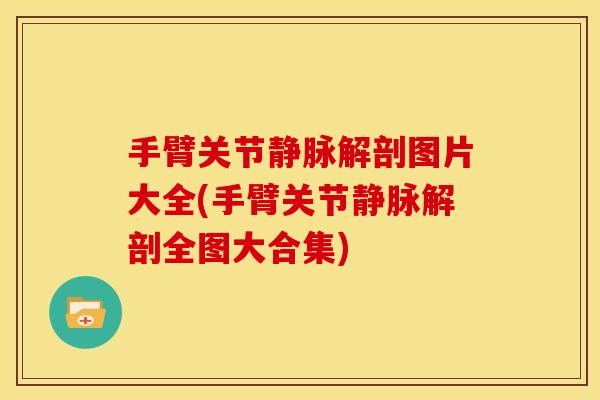 手臂关节静脉解剖图片大全(手臂关节静脉解剖全图大合集)