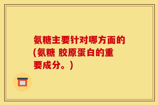 氨糖主要针对哪方面的(氨糖 胶原蛋白的重要成分。)