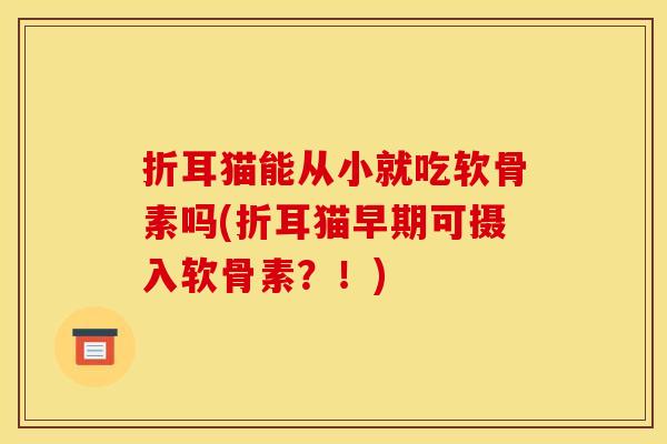 折耳猫能从小就吃软骨素吗(折耳猫早期可摄入软骨素？！)