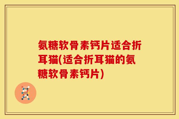 氨糖软骨素钙片适合折耳猫(适合折耳猫的氨糖软骨素钙片)
