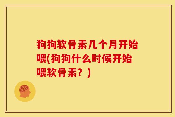 狗狗软骨素几个月开始喂(狗狗什么时候开始喂软骨素？)