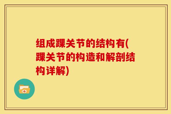 组成踝关节的结构有(踝关节的构造和解剖结构详解)